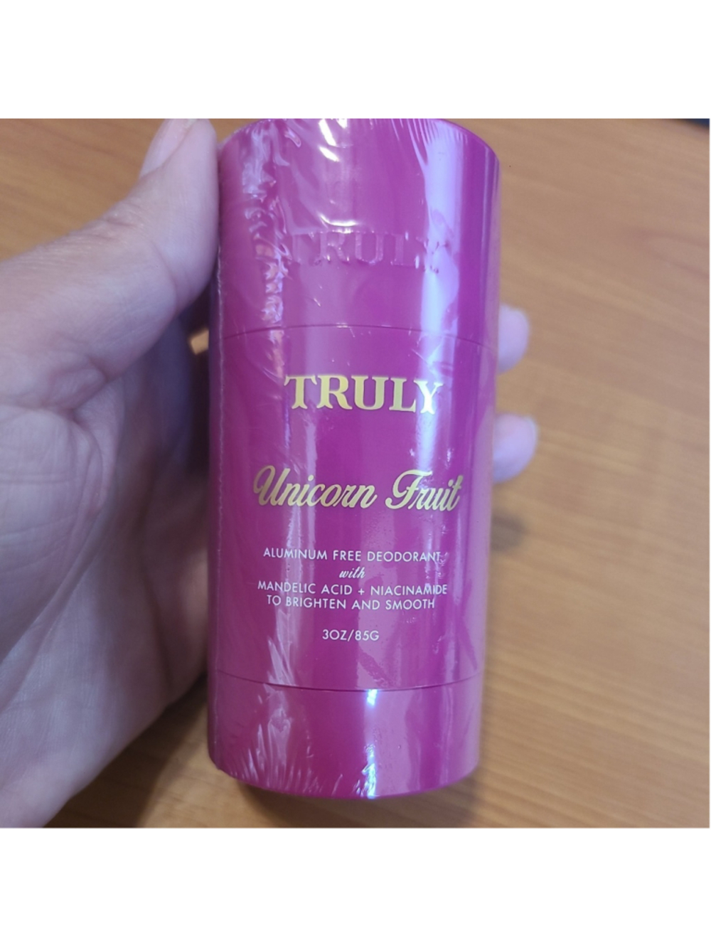 Truly Unicorn Fruit Aluminum-Free Deodorant Stick Mandelic Acid Niacinamide 3 oz